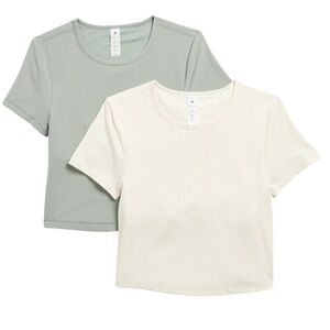 Yogalicious Short Sleeve Tees - Sage Green and Cream